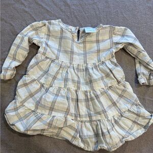 Little Co Lauren Conrad Size 9m Linen Blend Plaid Dress Organic Cotton NWOT